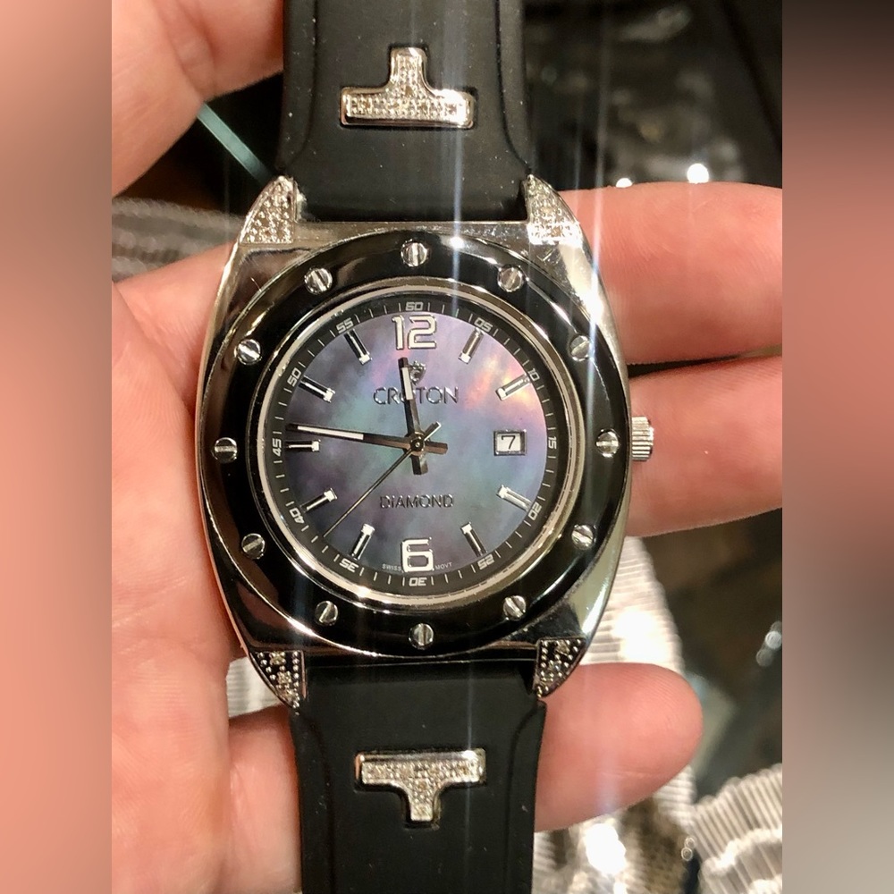 Croton Diamond case Ceramic Bezel Sapphire Swiss Watch